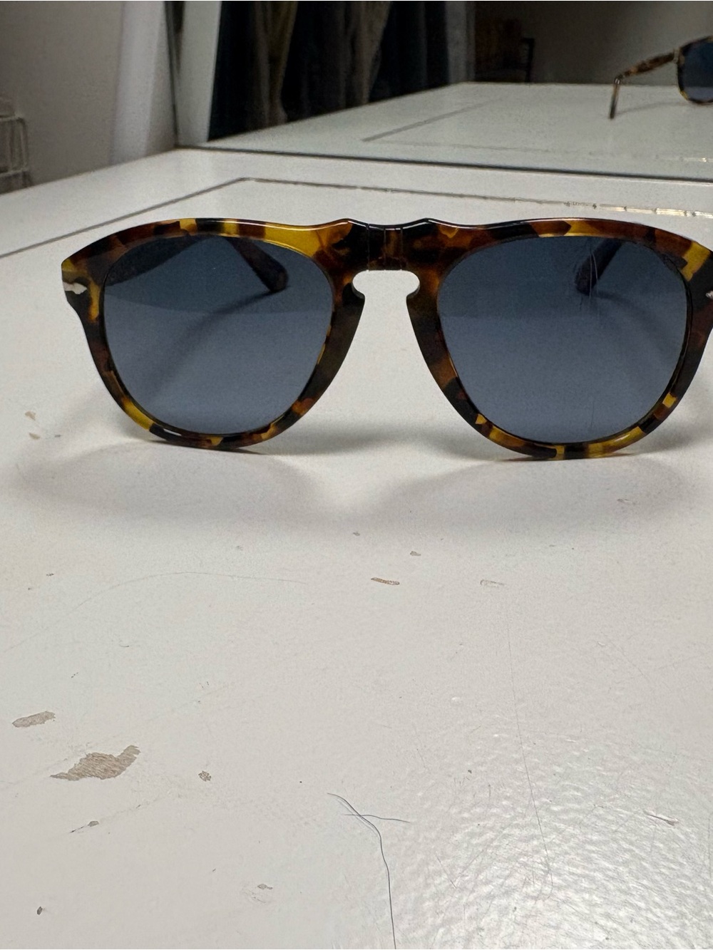 Persol Tortoiseshell Sunglasses with Blue Lenses - Men Grooming Accessory - Picture 2 of 8
